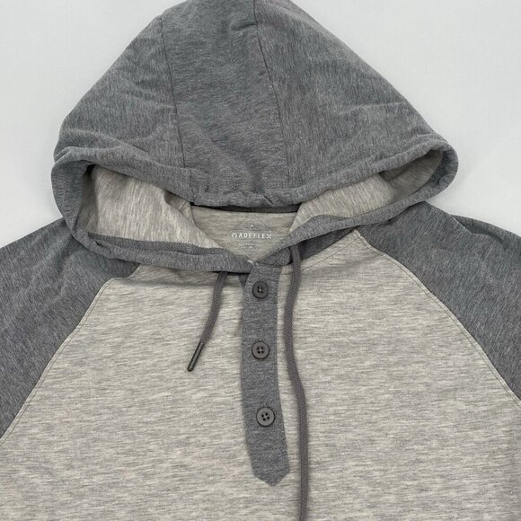 Flag & Anthem Madeflex Versatility Size Small Heather Gray Hooded Shirt NWT - Picture 2 of 9